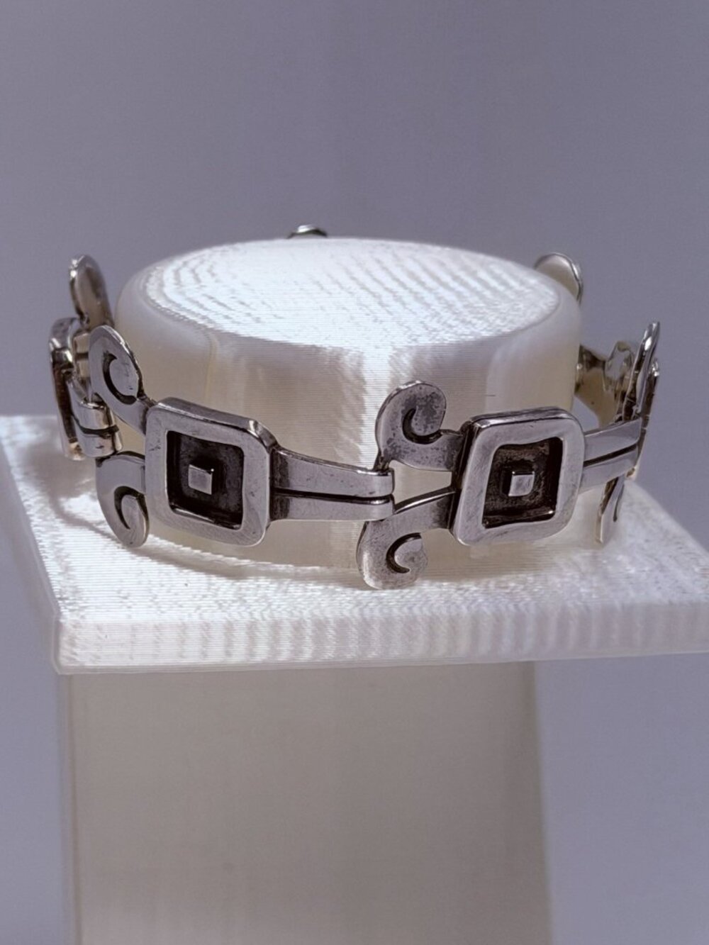 Sterling Silver Artisan Bracelet Taxco Mexico 31.7 Grams Size 6.5”
